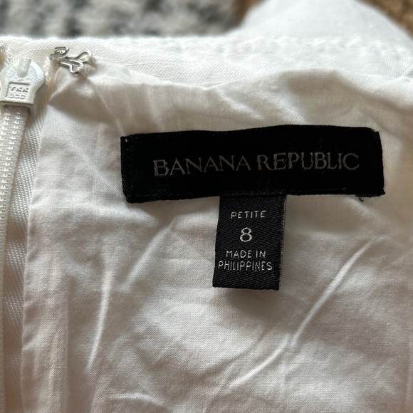 Banana Republic White Midi linen Dress with Button Detail petite 8 - Picture 10 of 11